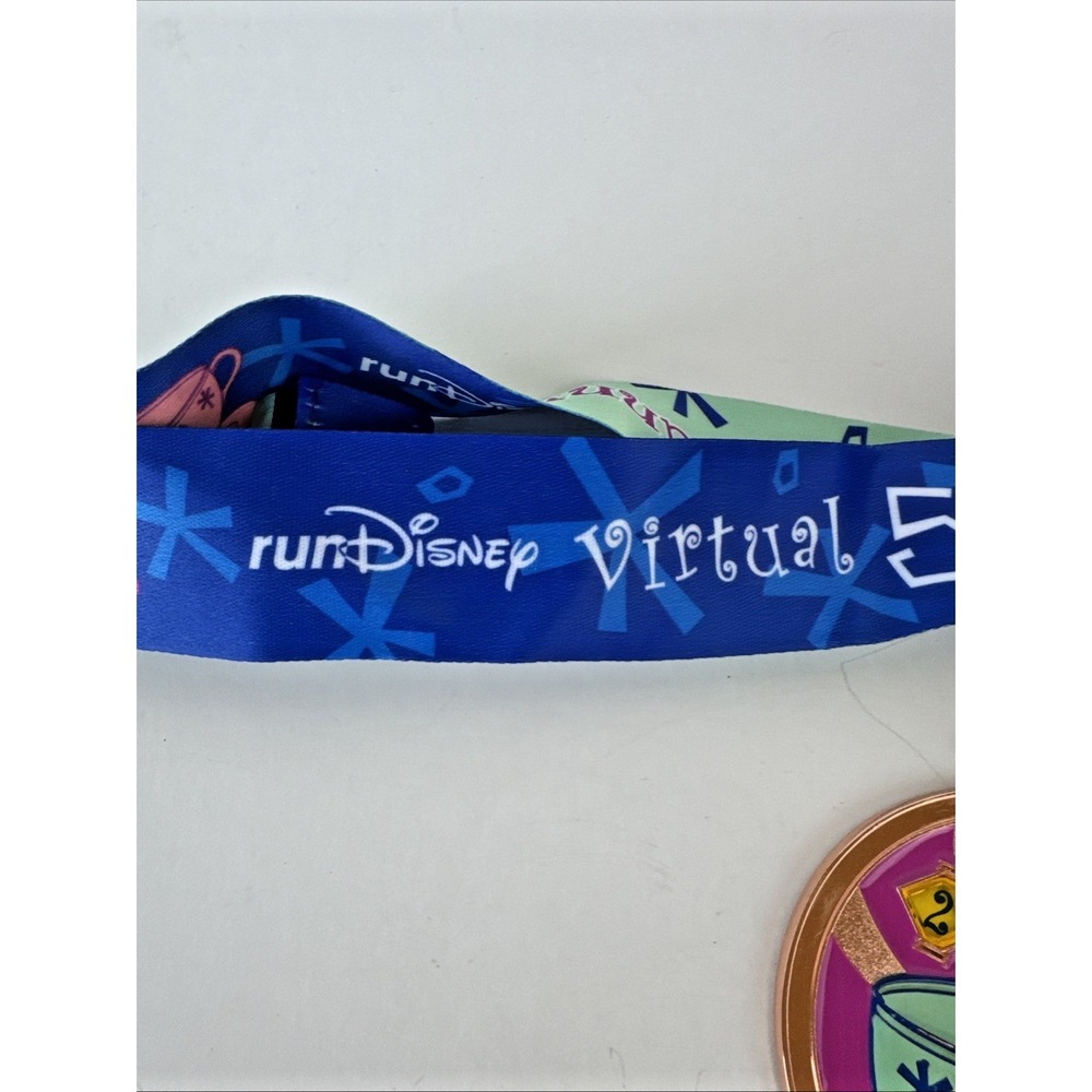 Run Disney 2020 Virtual 5K Finisher Medal Teacups 5 Years Running - Picture 5 of 8